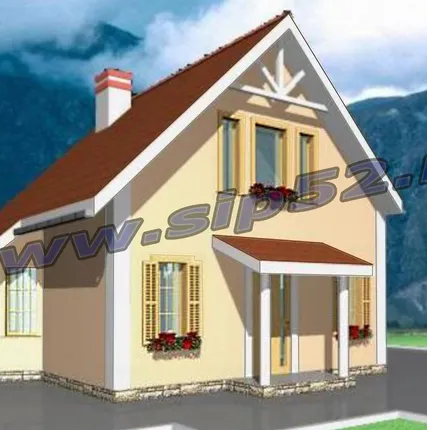 Фото №0 Двухэтажный дом из СИП панелей по проекту СПК 60