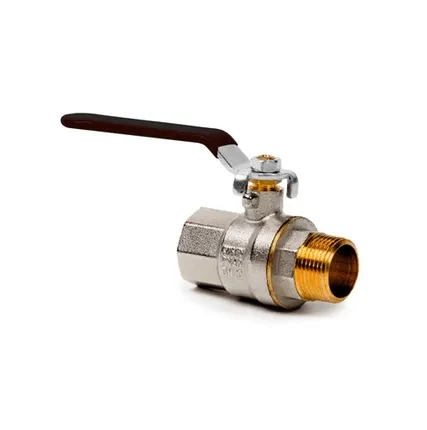 Фото №0 Кран шаровой ручка рычаг, латунь, внутренняя/наружная резьба 1_1/4",PN40 индивидуальная упаковка, никель, RTP