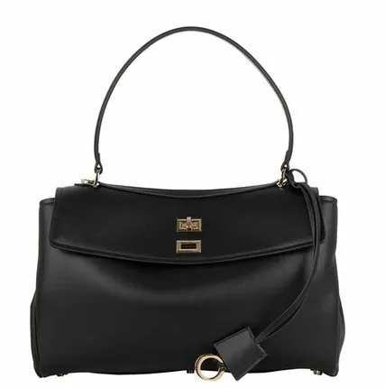 Фото №0 Черная кожаная сумка Чарли с поворотным замком TJ COLLECTION YB 5426015 BLK