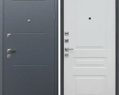 фото Входная дверь Техно XN-91 U букле графит-матовый белый АСД