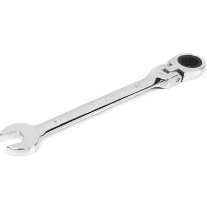 Фото №0 Ключ комбинированный трещоточный шарнирный 13х13 мм хромирование HORTZ