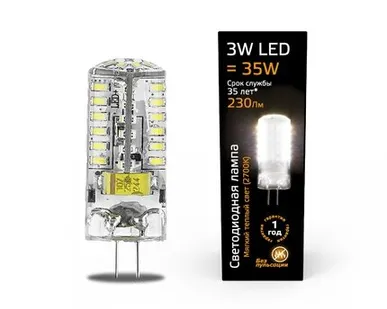 фото Светодиодная лампа Gauss 3W 230Lm 2700K G4 107707103