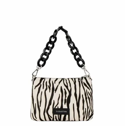 Фото №0 Сумка Найроби из ворсистой кожи с принтом под зебру TJ COLLECTION YB 5110015 WHB
