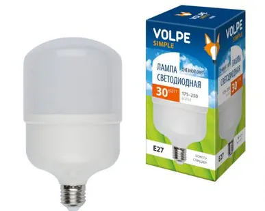фото Лампа LED-M80-30W/DW/E27/FR/S Лампа светодиодная. Матовая. Серия Simple. Дневной свет (6500K). Картон. ТМ Volpe.