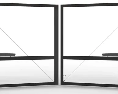 фото Каркас распашных ворот черные 4000х2000 мм