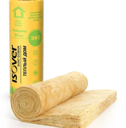 Фото №0 Утеплитель Изовер "Теплый Дом" 5490x1220x50 мм, 2 рулона, (13,4 м2)