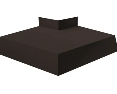 фото Угол отлива внешний 100 0,5 GreenCoat Pural BT, matt с пленкой RR 32 темно-коричневый (RAL 8019 серо-коричневый)