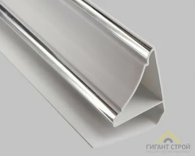 фото Плинтус потолочный "люкс" Хром (серебро) 3м