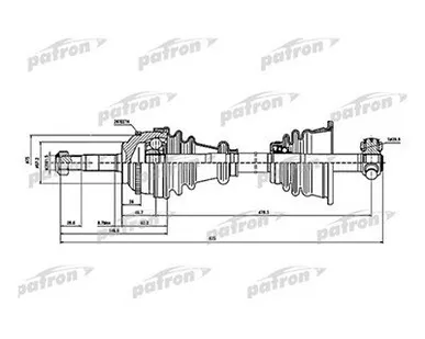фото Patron Привод левый Clio II BB0/1/2/CB0/1/2/Kangoo KC0/1/FC0/1 ор 7700110484 Patron PDS1397 (С АБС 626mm)