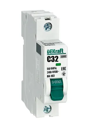 Фото №0 DEKraft Авт. выкл. 1Р 32А х-ка C ВА-103 6кА