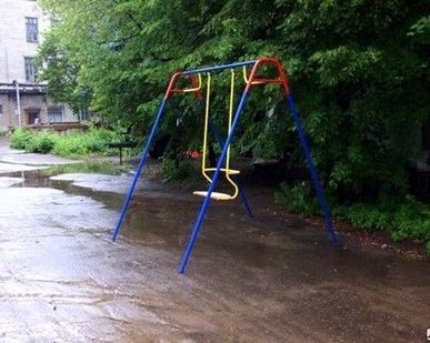 фото Качель детская "Пионер" ТК - трубная на подшибниках без спинких