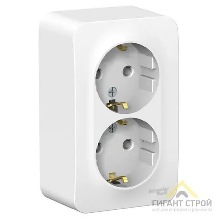 Фото №0 Розетка 2-м ОП BLANCA с заземл.16А .бел. SchE BLNRA010211
