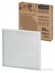 фото Светодиодная панель универс. ЛП03 595х595 Призма 19мм 36Вт 3000лм, 4000К, белая (б/п) Народная