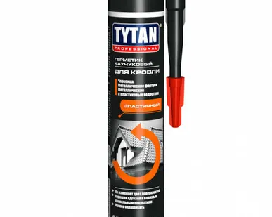 фото Герметик для кровли каучуковый прозрачный 310 мл. TYTAN