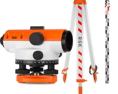 фото Комплект оптический нивелир RGK C-20 с поверкой + штатив S6-N + рейка AMO S4