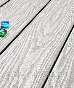 фото Террасная доска Смарт 3D пустотелая с пазом Дуб белёный