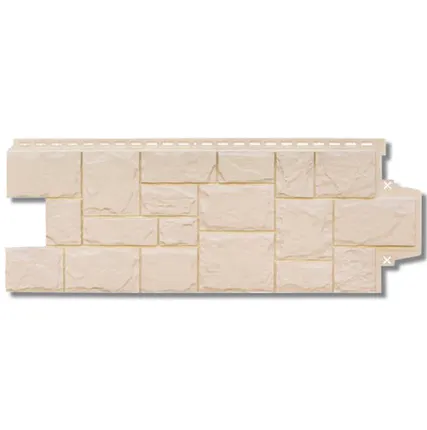 Фото №0 Фасадная панель Grand Line Крупный камень Бежевый 1103*417мм (раб.размер 982*383 мм)