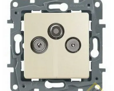 фото Механизм розетки TV/R/SAT звезда 2дБ ETIKA Plus сл.кость Legrand 672356