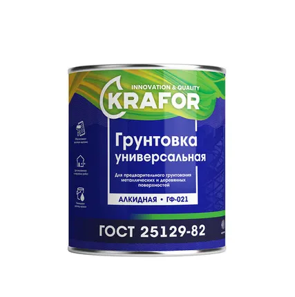 Фото №0 Грунтовка ГФ-021 серая 1,8кг KRAFOR