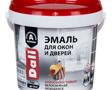 фото Эмаль Dali для окон и дверей, белый, 1 кг