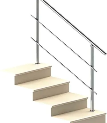 Фото №0 Перила из нержавеющей стали с одним, двумя и тремя ригелями