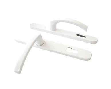 фото Гарнитур нажимной FKS подпружиненный, со сплошной накладкой (30мм), с закрытыми винтами , Белый RAL9016