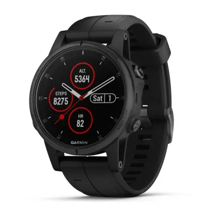 Фото №0 Часы Garmin Fenix 5S Plus Sapphire черные с черным ремешком
