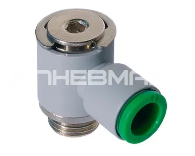 фото T1504M6 - Фитинг цанговый угловой поворотный из технополимера наруж. резьба M6x1 под трубку 4мм