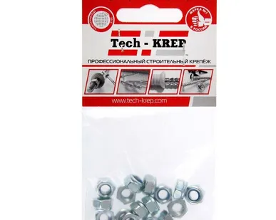 фото Гайка самоконтрящаяся М6 цинк. DIN 985 (уп.16шт) пакет Tech-Krep 103031