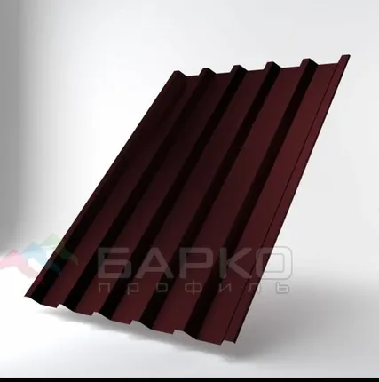 Фото №0 Профлист Н-44 - 1050 мм (1000 мм) Коричнево-красный RAL 3011 Полиэстер 0.7
