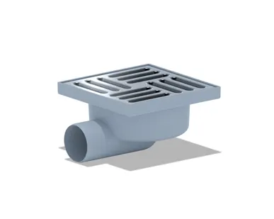 фото Трап для душа 50 (150*150) мм, горизонтальный, нержавеющая решетка, серый, АниПласт ТА5112