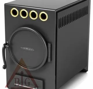 фото Печь отопительно-варочная ТМФ Нормаль-2 Турбо (антрацит, труба сзади, арт. 1204)