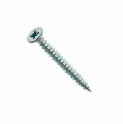 Фото №0 Саморез (шуруп) 3,0*30мм универсальный белый цинк с потайной головкой, 1шт