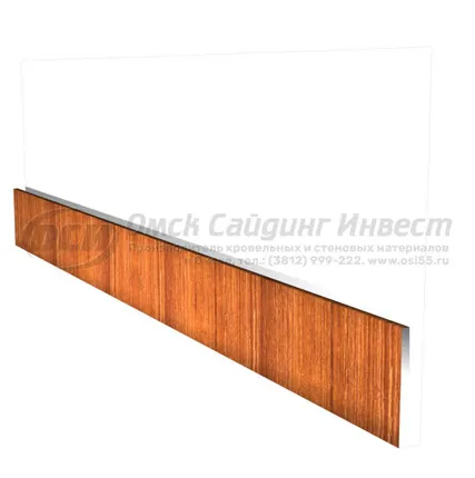 Фото №0 Начальная планка (сайдинг блок-хаус) Орех светлый 3D