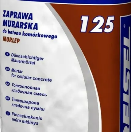 Фото №0 Клей PORENBETONKLEBER 125 для блоков из ячеестого бетона, 25 кг КРАЙЗЕЛ (1п - 42 шт)