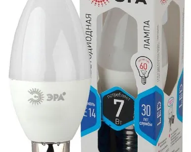 фото Лампа светодиодная B35-7w-840-E14 свеча 560лм ЭРА Б0017205/Б0020539