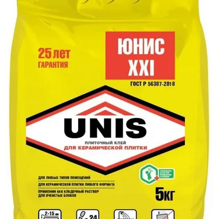 Фото №0 Клей для плитки (С0Т) Unis XXI 5 кг