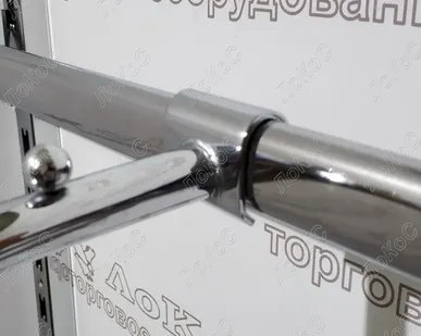 фото Кронштейн изогнутый на овальную трубу с 7-ю шариками, L=350мм, d=19мм, хром