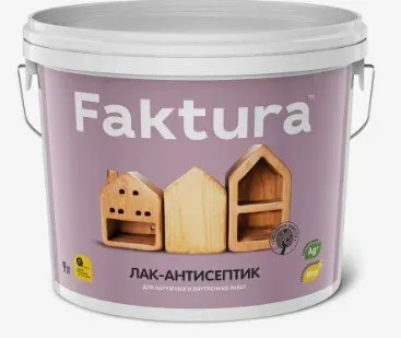 фото Дисма Лак-антисептик FAKTURA бесцветный, ведро 9 л