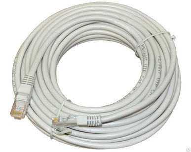 фото Патч-корд UTP 10 м Rexant, CAT5е, серый, литой