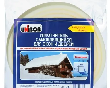 фото Уплотнитель UNIBOB Уплотнитель акриловый UNIBOB 8мм*14м 09277