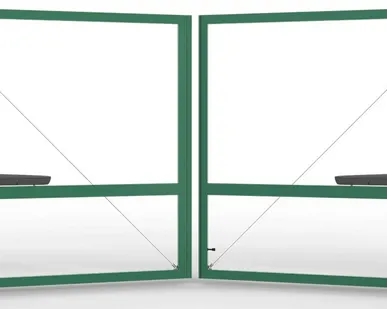 фото Каркас распашных ворот зеленые 3500х2000 мм