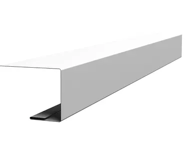 фото Планка завершающая фальц 0,45 Drap с пленкой RAL 9003 сигнальный белый