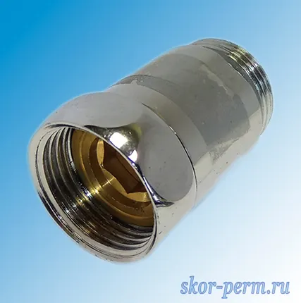 Фото №1 Соединение прямое 1&quot;х1&quot; гайка/штуцер с отражателем для полотенцесушителя