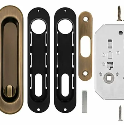 Фото №0 Защелка с ручками для раздвижных дверей Soft LINE SL-011 AB