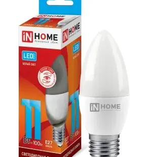 фото Лампа сд LED-СВЕЧА-VC 11Вт 230В Е27 4000К 990Лм IN HOME