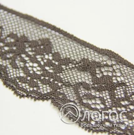 Фото №0 Кружево стрейч 40мм ASK-14, И, коричневый