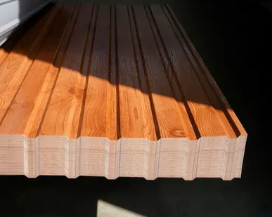 фото Профлист С-10 под дерево / золотой орех / 0.45 мм. - Золотой орех - Глянцевая - с ЛКП - Первый - С-8 - Стандартные - Опт (от 100 листов / от 200 м.пог.)