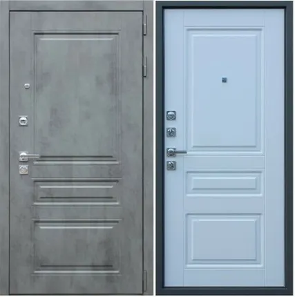 Фото №0 Входная дверь Соната-30 Классик бетон темный-94 шагрень белая