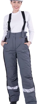 Фото №0 Брюки ХАЙ-ТЕК SAFETY зимние, серый-черный, женские